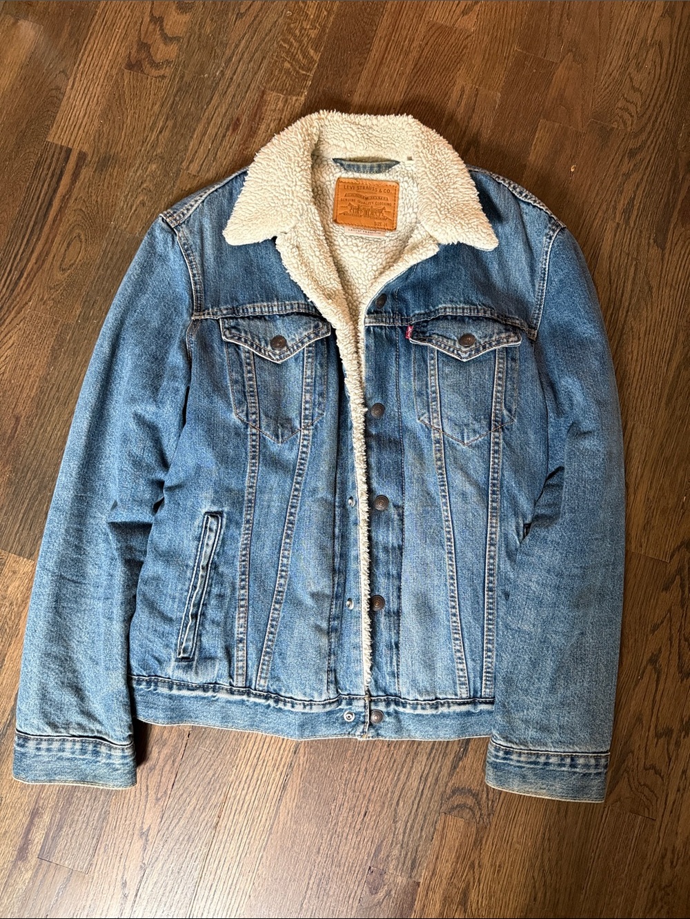 Levi's Light Blue Denim Jacket with Cream Sherpa Lining